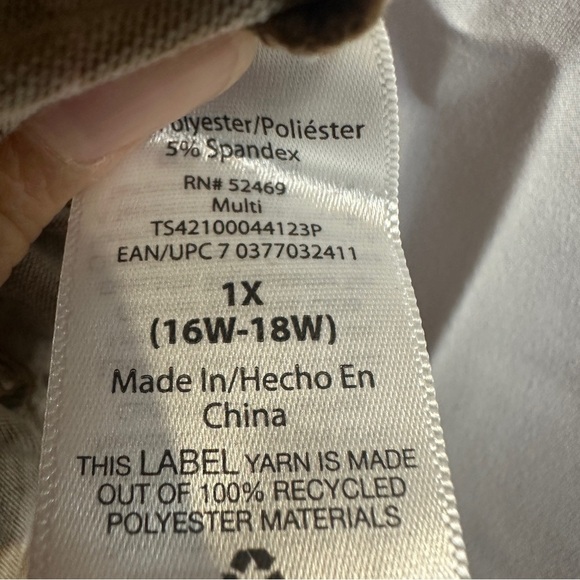 Brown dress flowers 1X 16-18W fall winter ruched sleeves faux wrap v neck floral - Picture 13 of 14